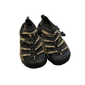 Keen Newport H2 Kids Sandals Black Olive Green Waterproof Size 3 9212-BKSG